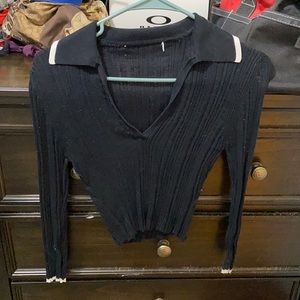 Vintage collar crop top